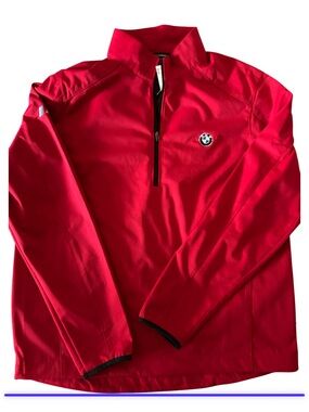 NWT- Men’s Large  PUMA M BMW Men’s Red Half-Zip Lightweight Jacket